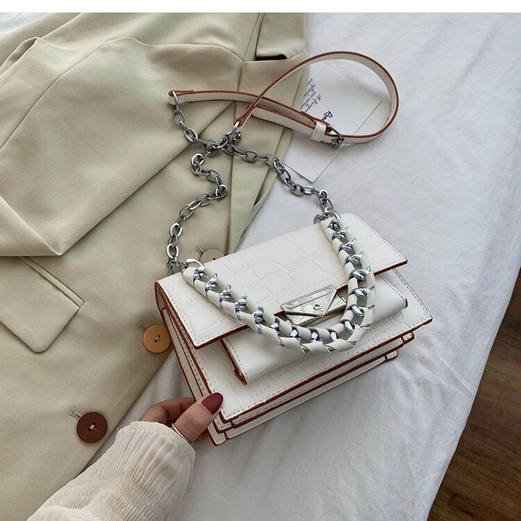 【小物】おしゃれ度高まる　ファッション無地PU肩掛け斜め掛けバッグ6色