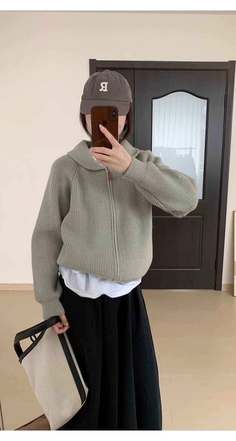 【outer】ファスナーニットカーデ　M27230