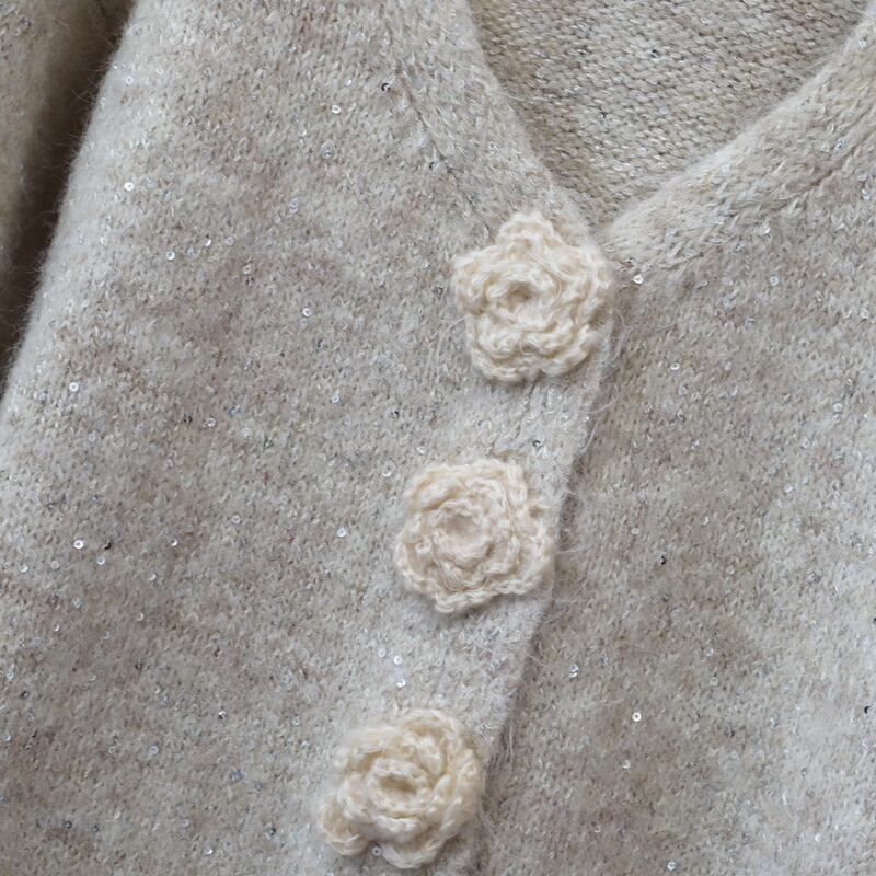 【outer】スパンコールニットカーデ　M28589
