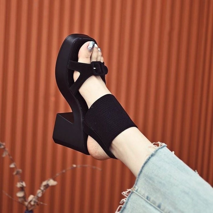 【Shoes】チャンキーヒールサンダル K0127