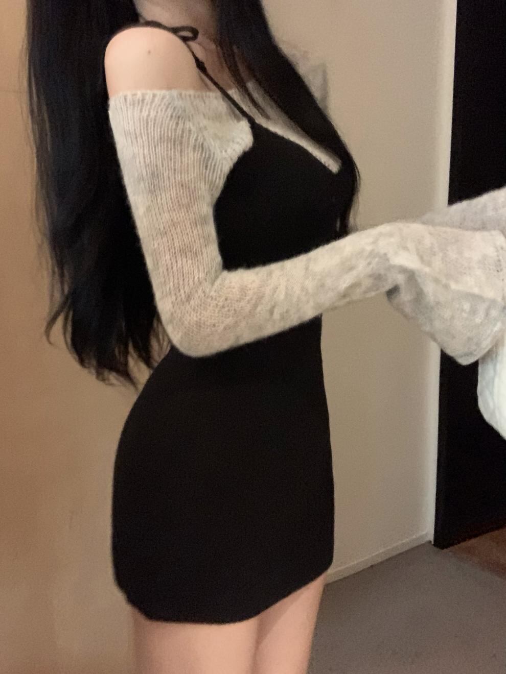 【dress】切り替えニットワンピース　M28362