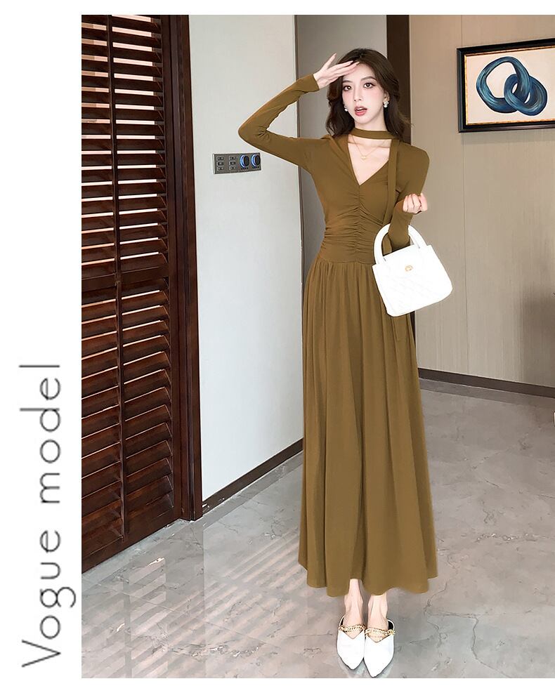 【dress】チョーカー付Vネックワンピース　M28249
