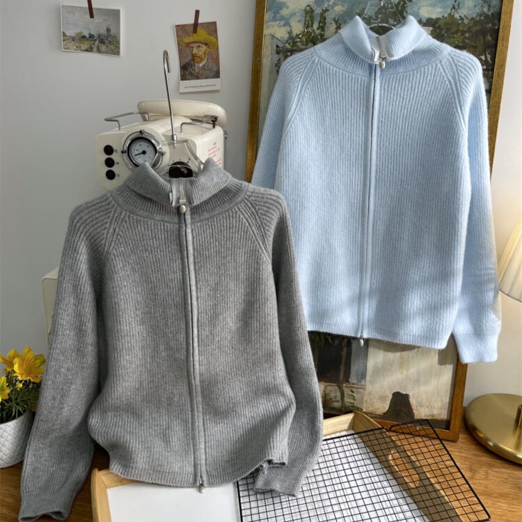 【outer】ファスナーニットカーデ　M28400