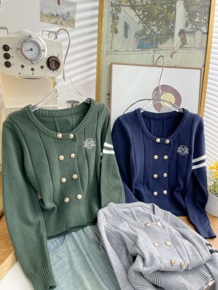【outer】刺繍ニットカーデ　M25544