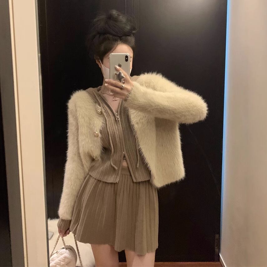 【outer】シャギーニットカーデ　M28549