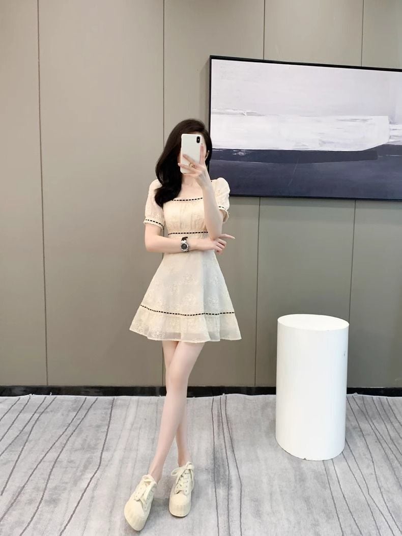 【dress】スクエアネックパフスリーブワンピース G21532