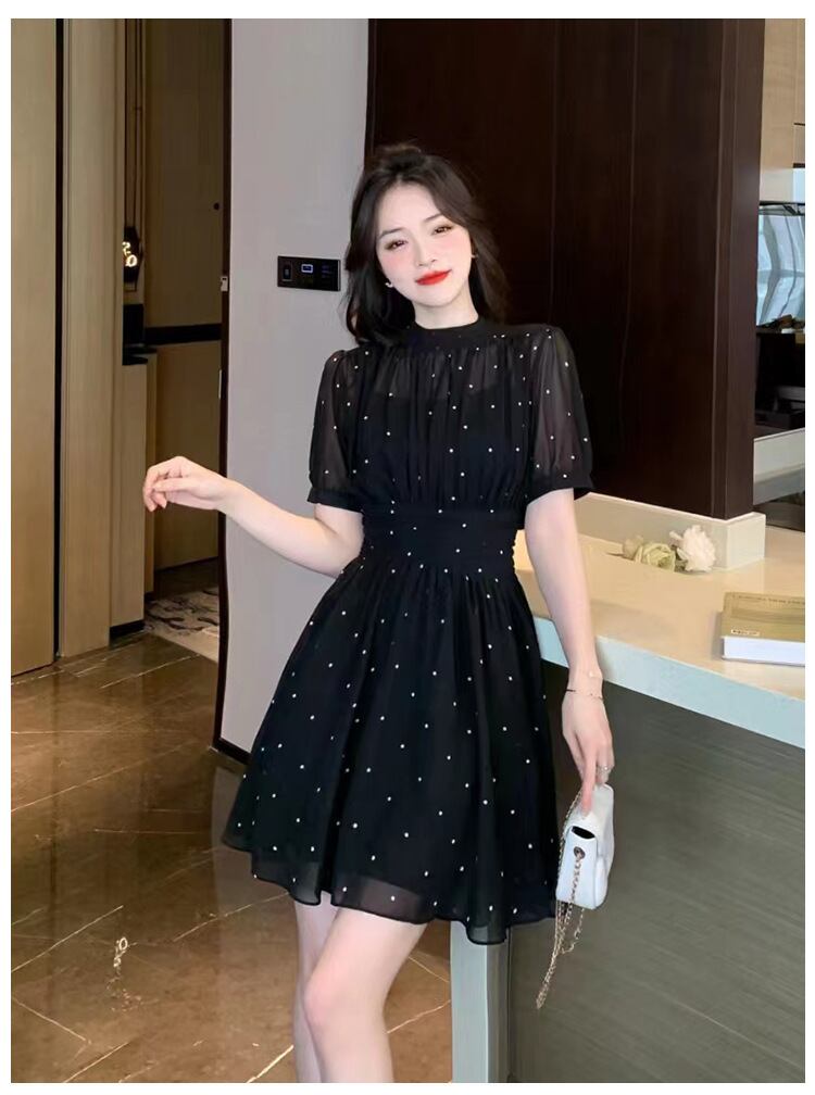 【dress】シフォンドット柄ワンピース G20653