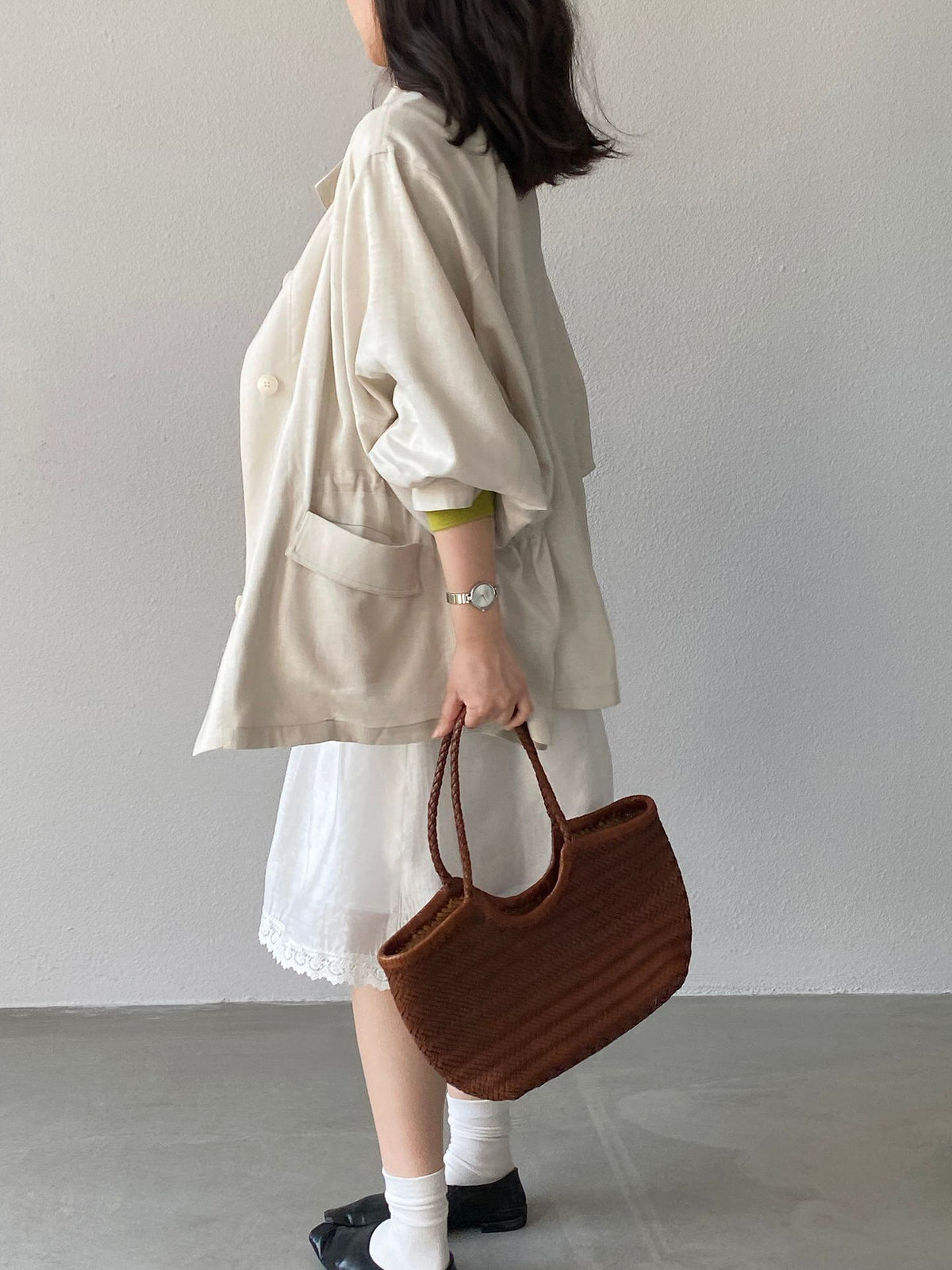 【outer】リネンコート Q8245