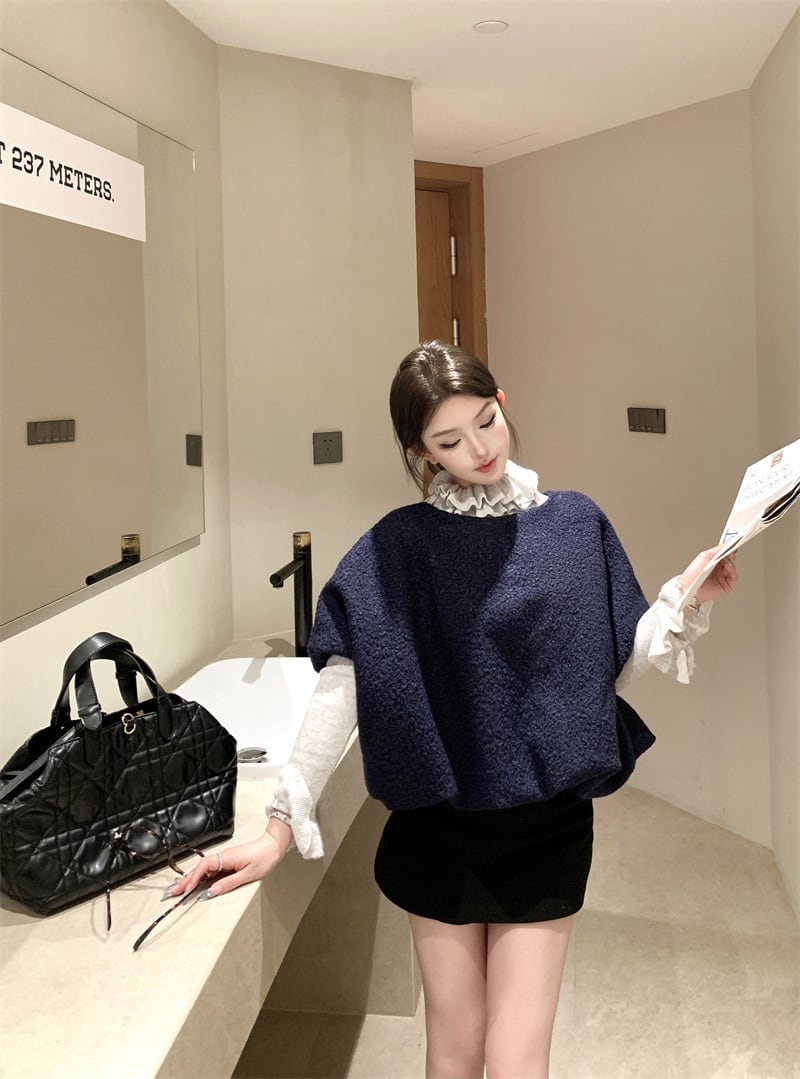 【set】フリルニットトップス×半袖プルオーバーセット　M28514