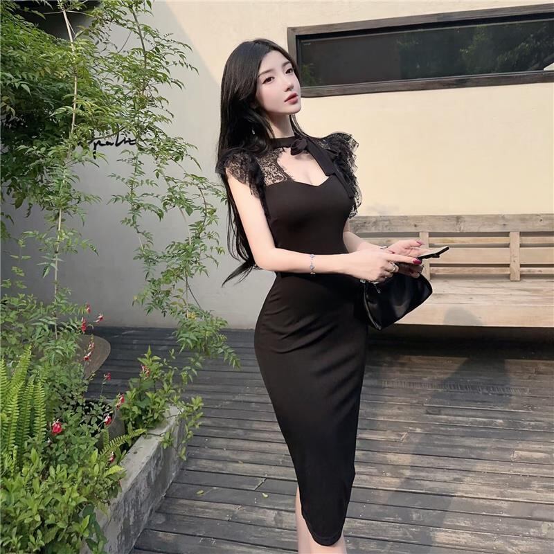 【dress】レース切り替えノースリーブワンピース G21393