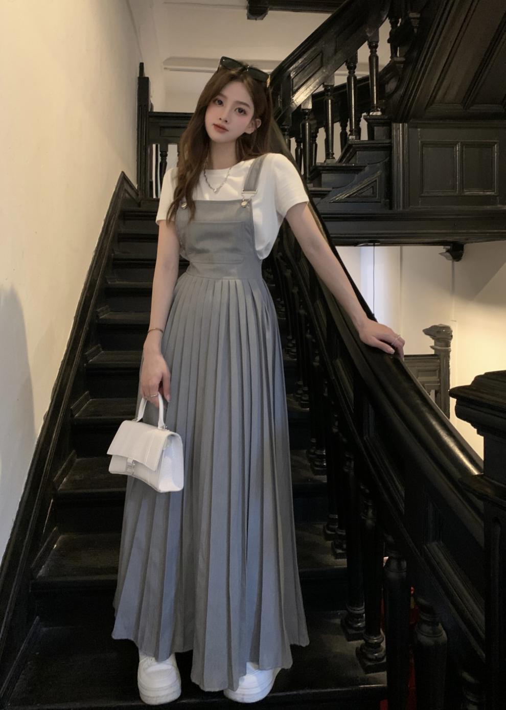 【set】Tシャツ+サロペットワンピース２点セットG21505