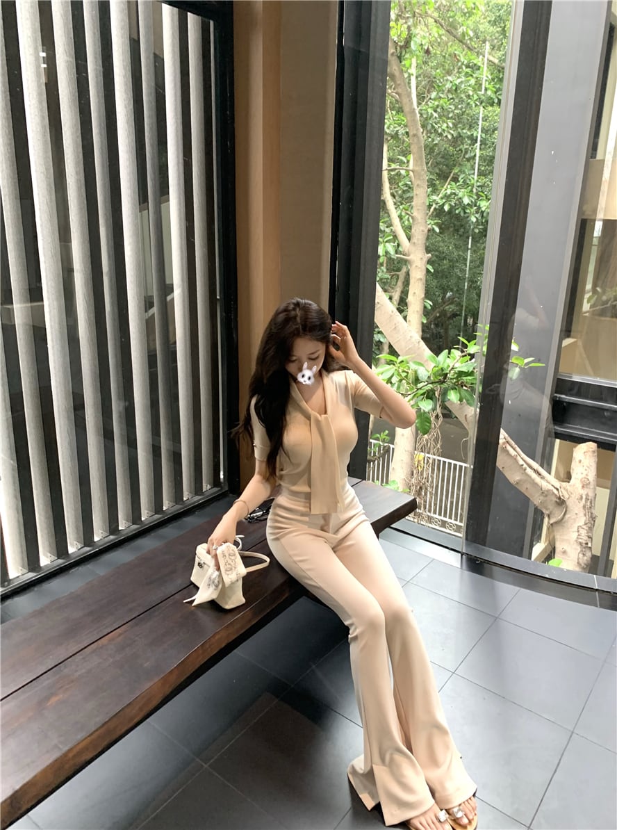 【tops】Vネック体型カバーTシャツG21336