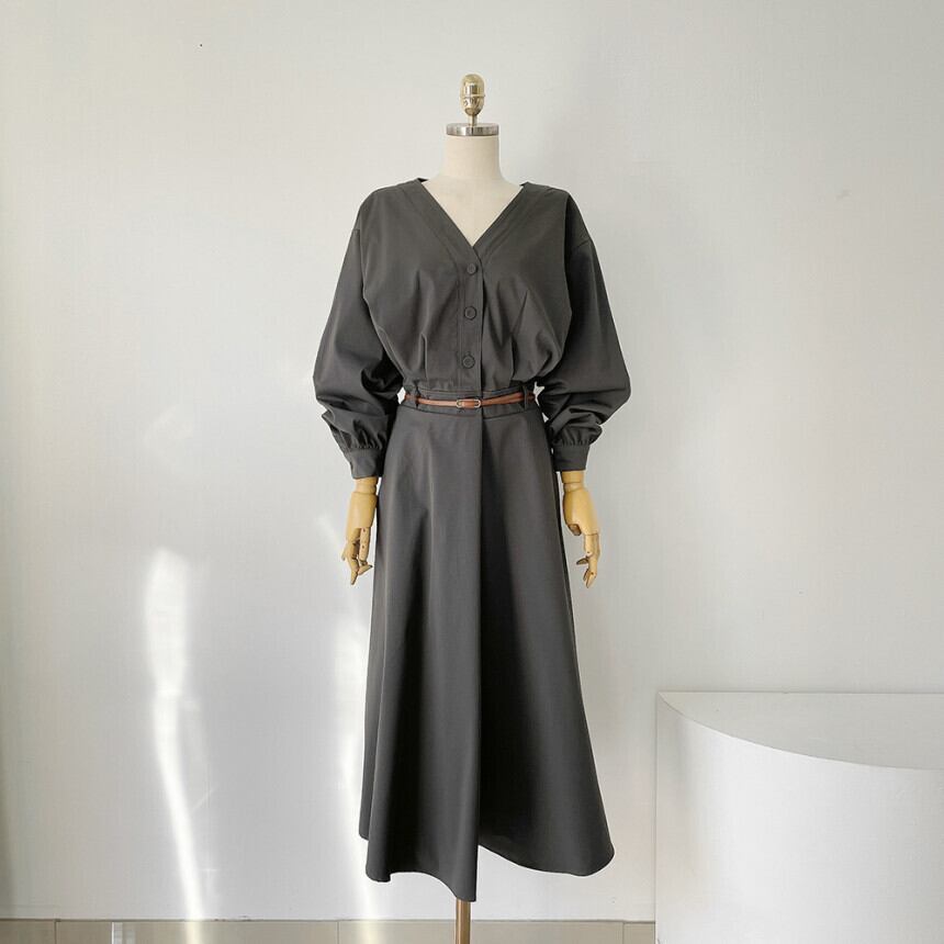 【dress】OL、通勤ワンピースベルト付き　M29620
