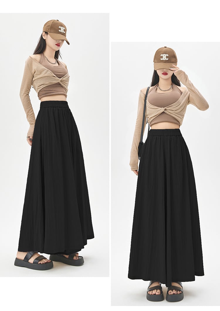 【bottoms】3色ウエストゴムガウチョパンツF7490