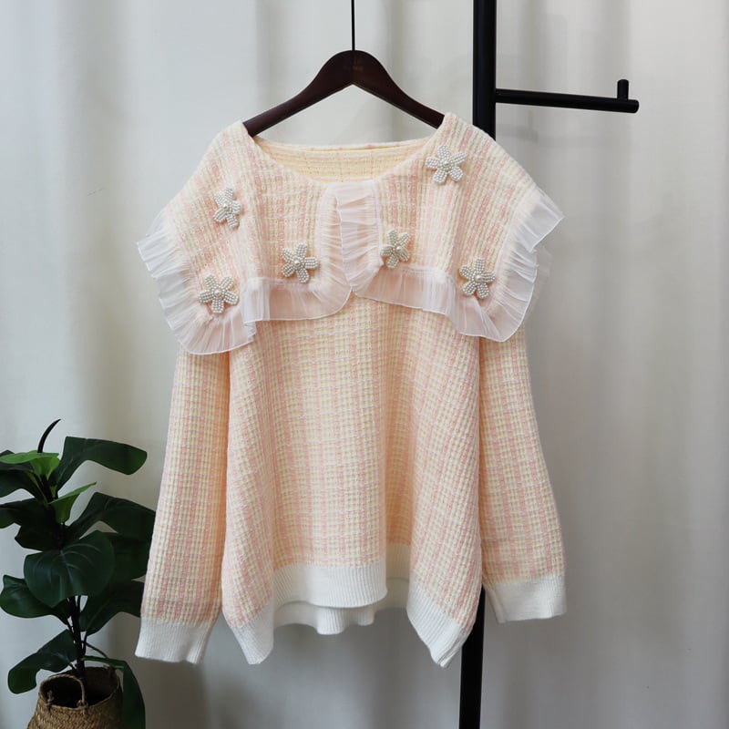【tops】ドールカラーニットセーター　M25439