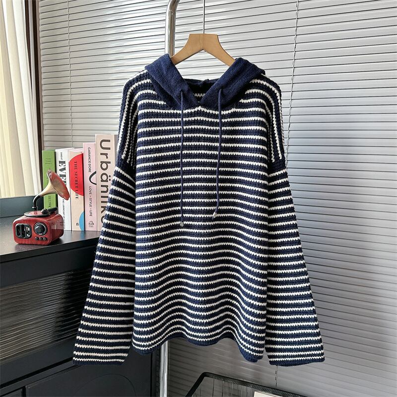 【tops】ボーダー柄ニットセーター　M18932
