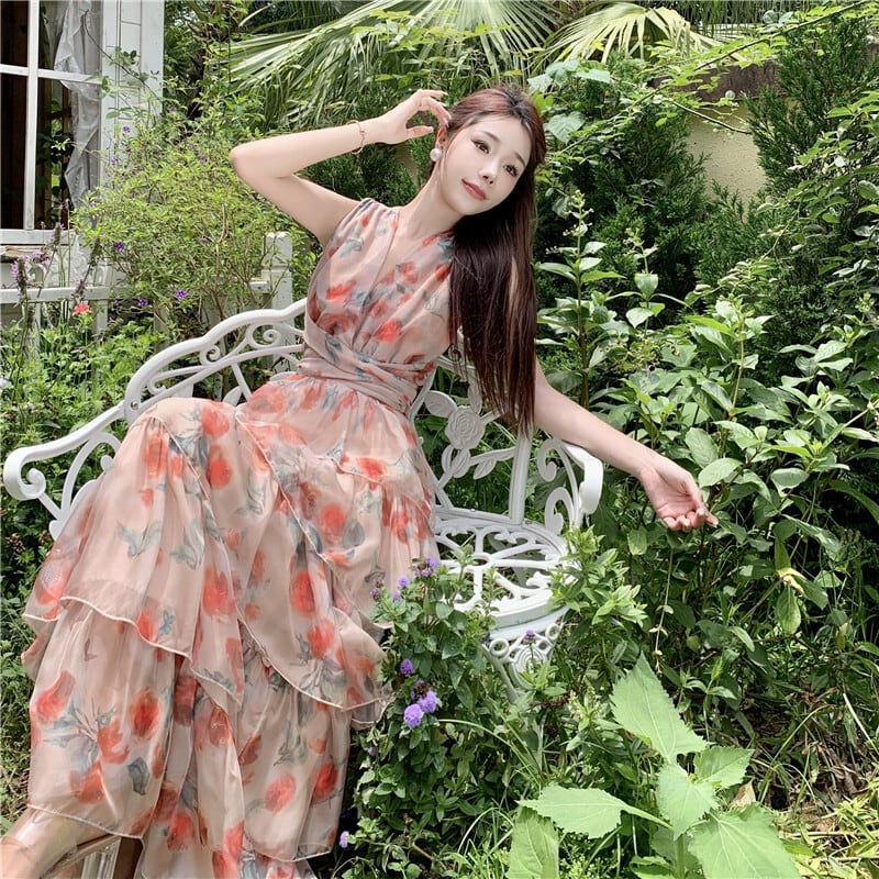【dress】プリントワンピース　M25292