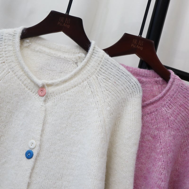 【outer】クルーネックニットカーデ　M25570