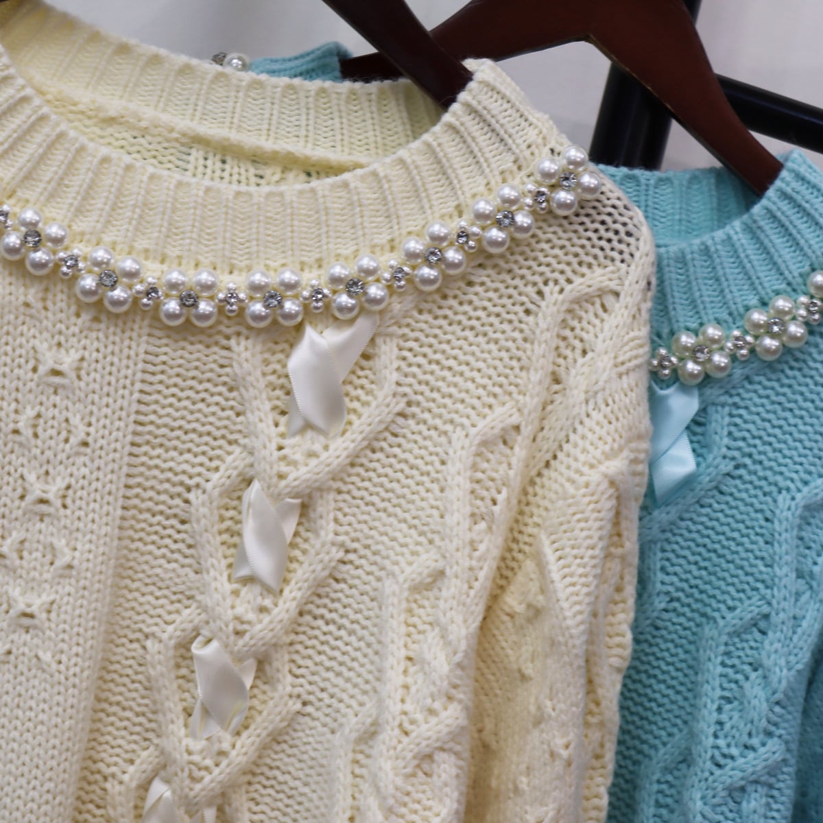 【tops】パールニットセーター　M18795