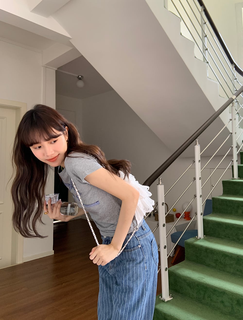 【tops】リボン付きTシャツ　M24988