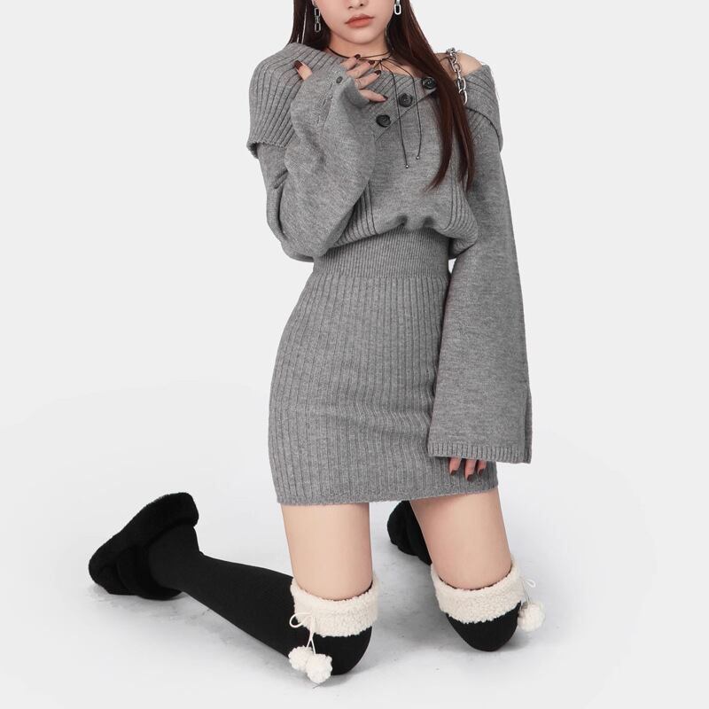 【dress】ニットワンピース　M19068