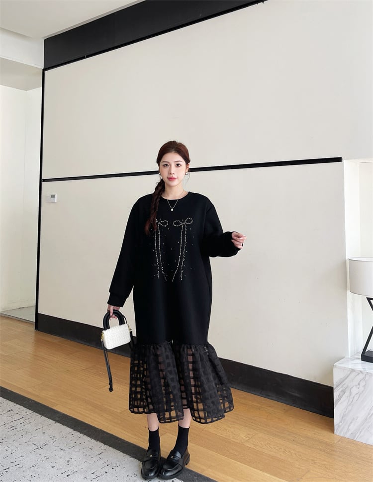 【dress】ビジュードッキングカジュアルワンピース　M28929