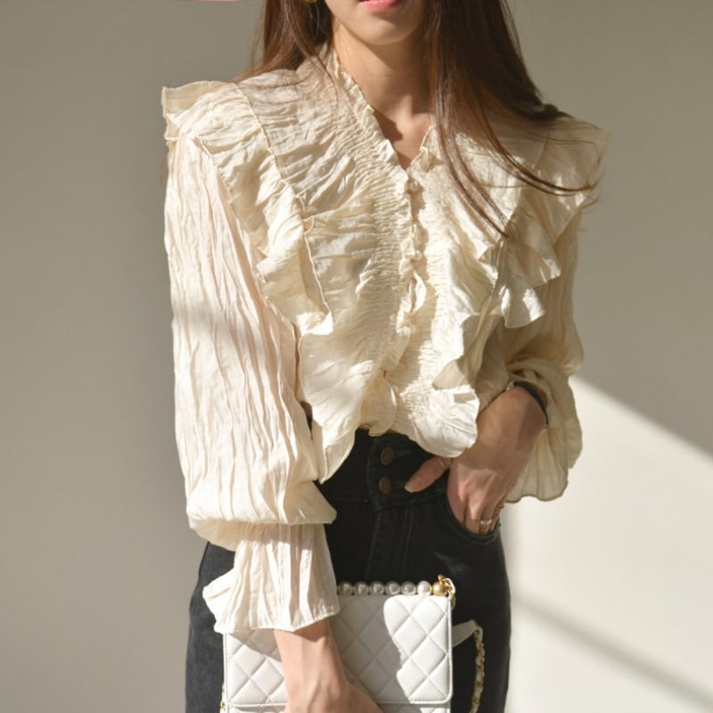 【tops】フリルブラウス　M28827