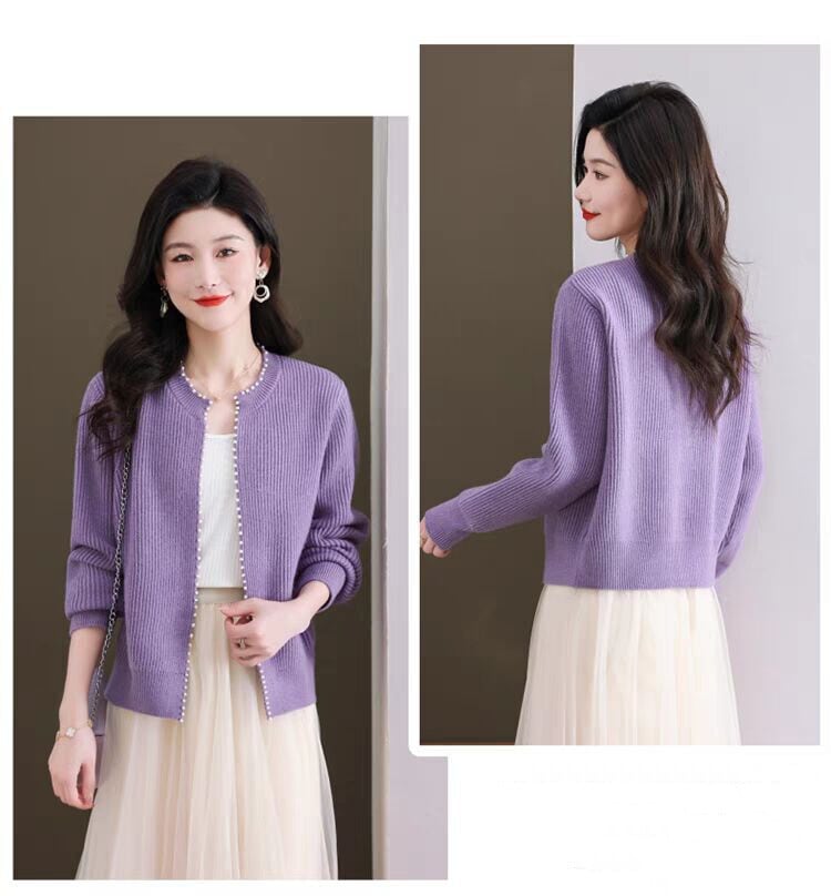 【outer】パールニットカーデ　M26259