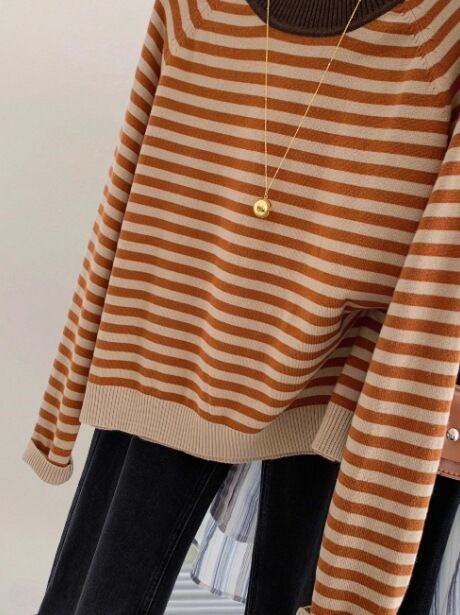 【tops】ボーダー柄ニットセーター　M29233