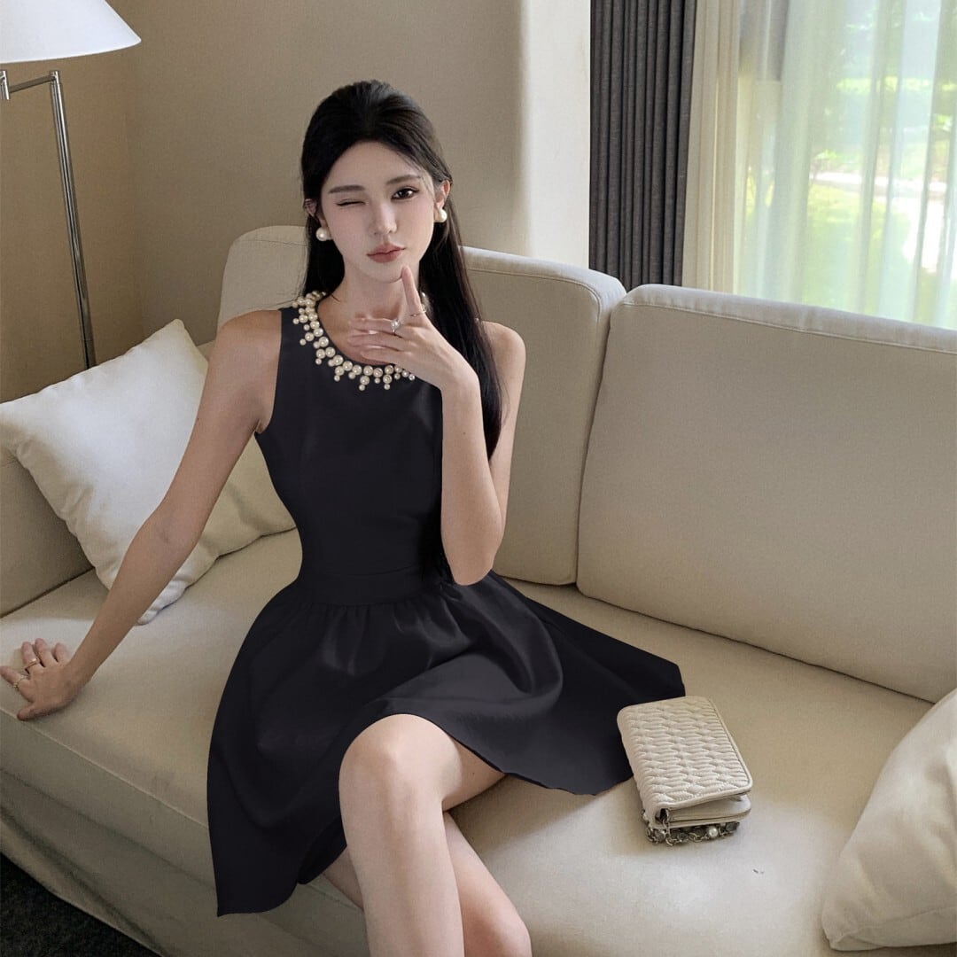 【dress】ノースリーブパールワンピース　M24545