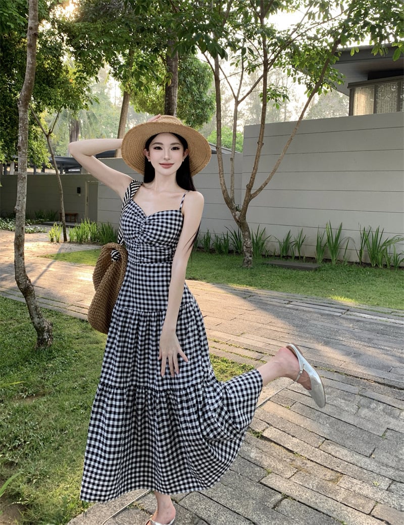 【dress】チェック柄キャミワンピース　M24918