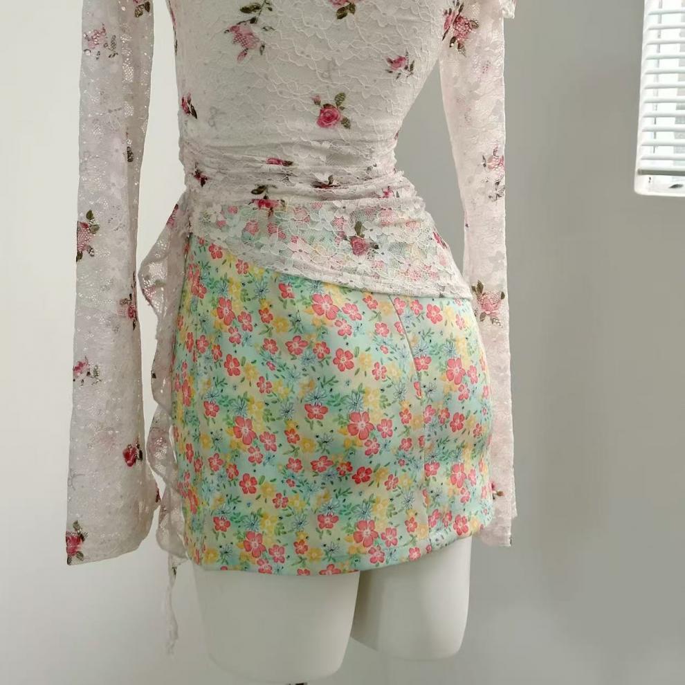 【tops】フリルレーストップスベアトップ付き　M29538