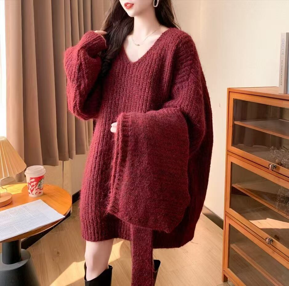 【tops】ニットセーターマフラー付き　M28947