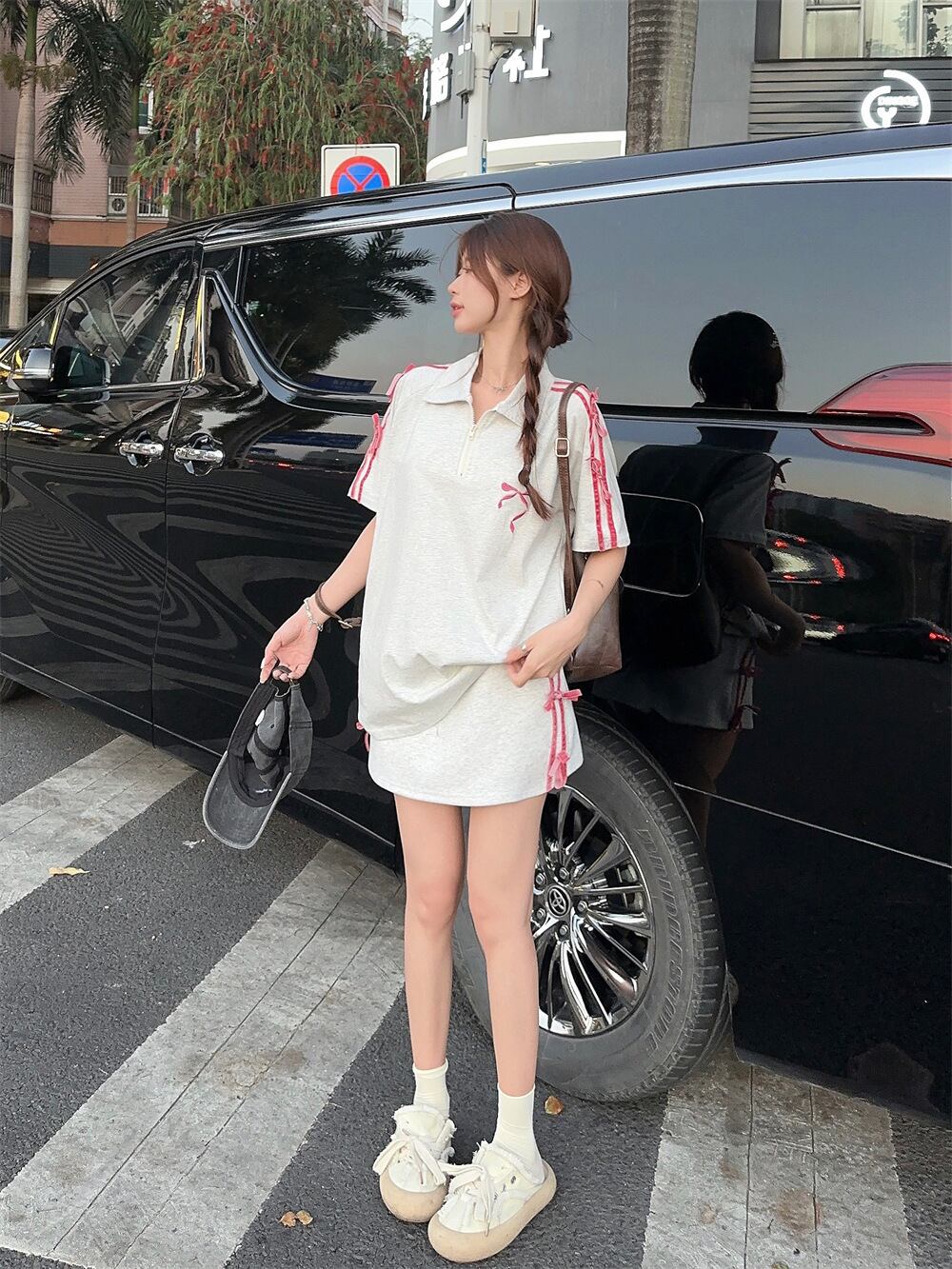 【set】リボンTシャツ+スカート２点セットG21576