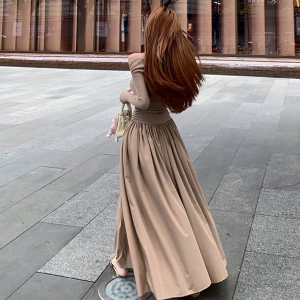 【dress】ニットドッキングワンピース　M28174