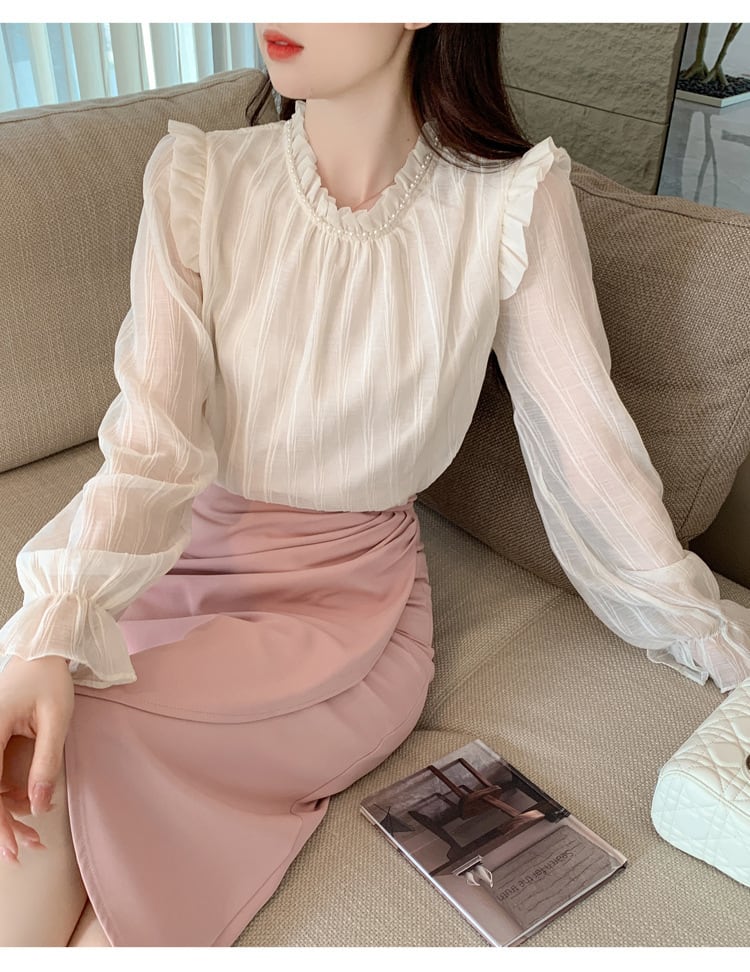 【tops】レースシャツトップス　M28878