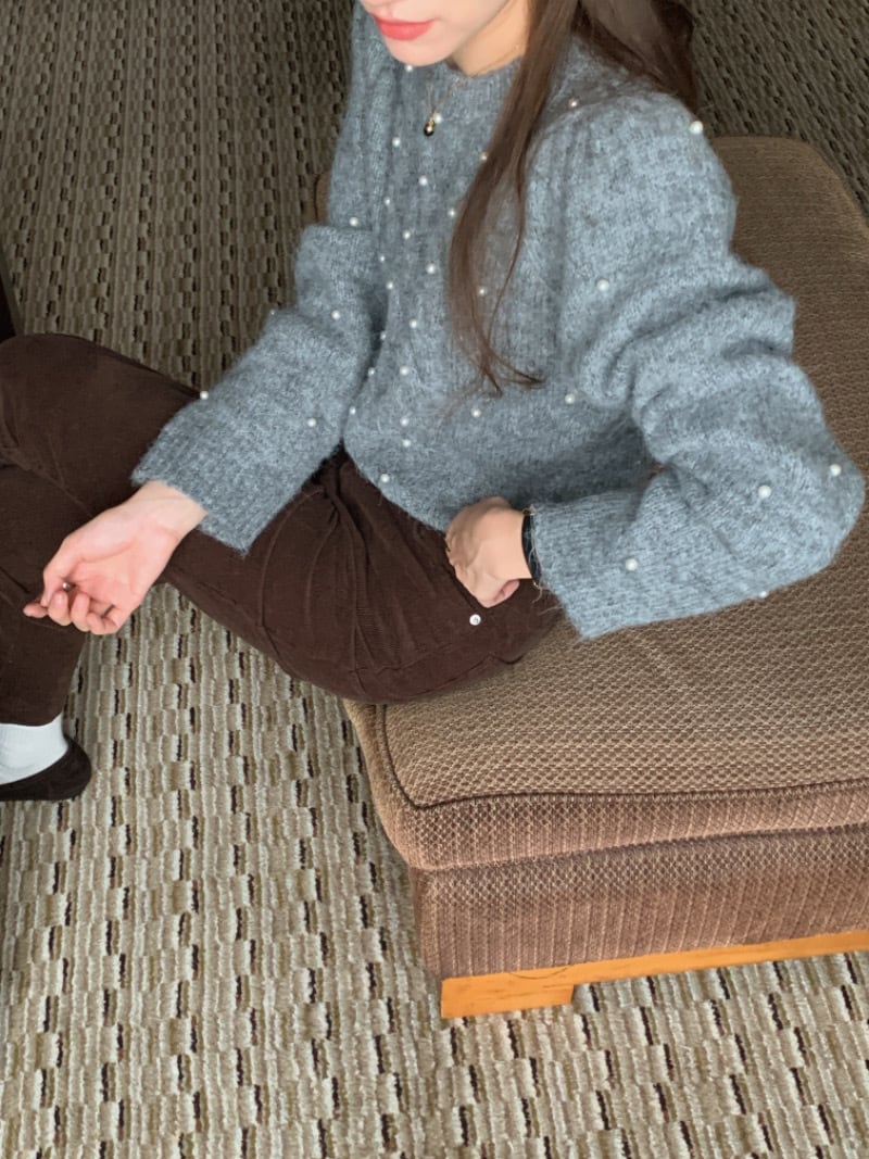 【tops】クルーネックニットセーター　M19019