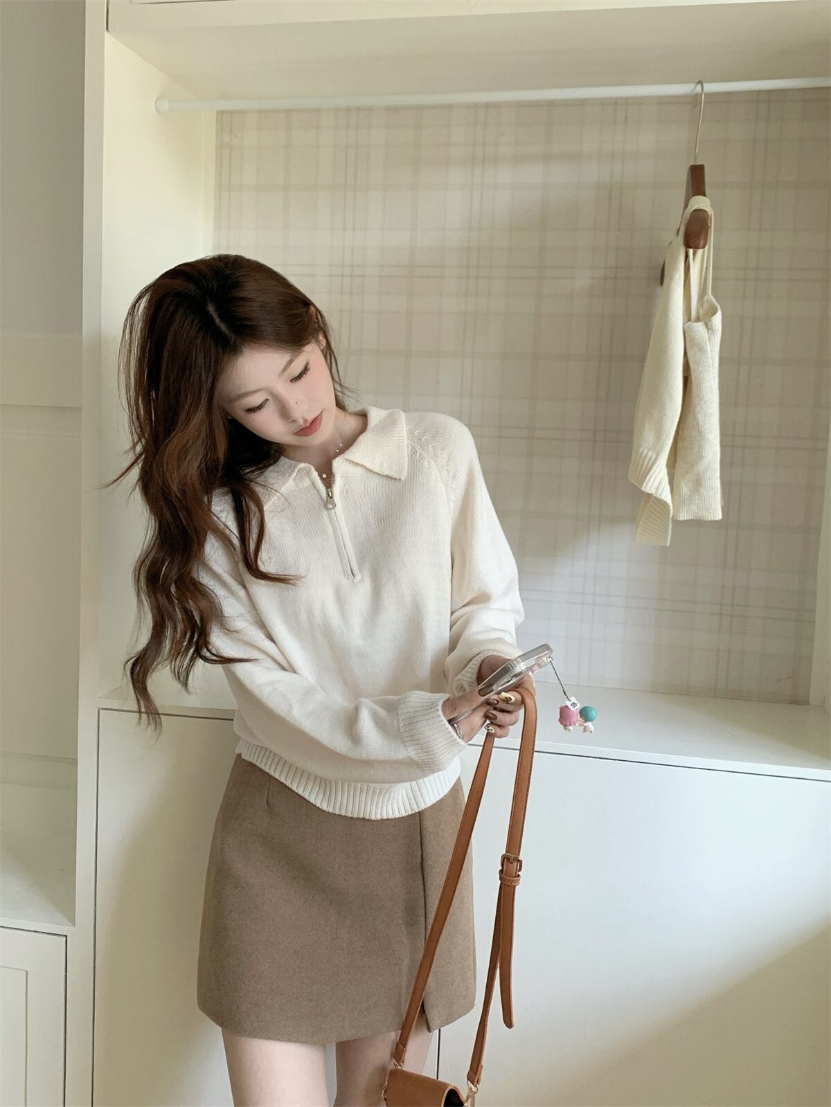 【tops】ファスナーニットセーター　M27061