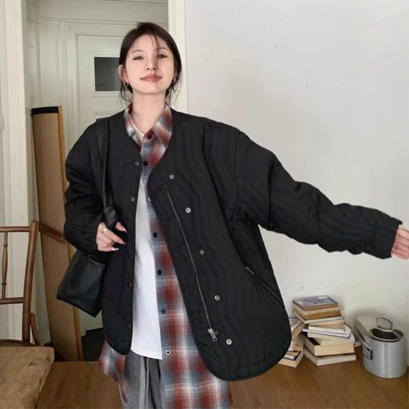 【outer】ラウンドネックショートダウン　M28264