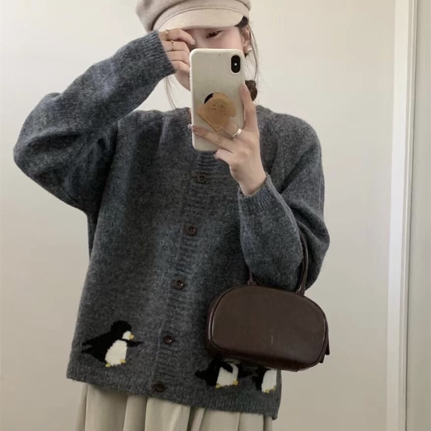 【outer】ジャカードニットカーデ　M26329