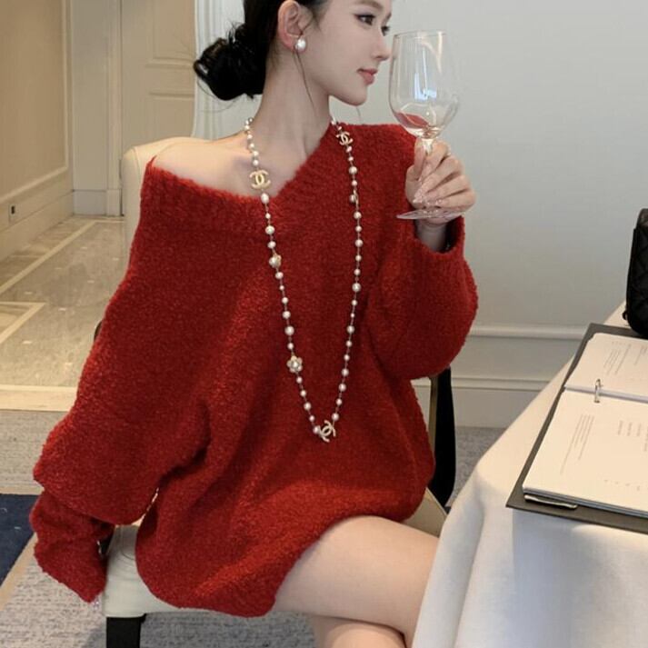 【tops】Vネックニットセーター　M28192