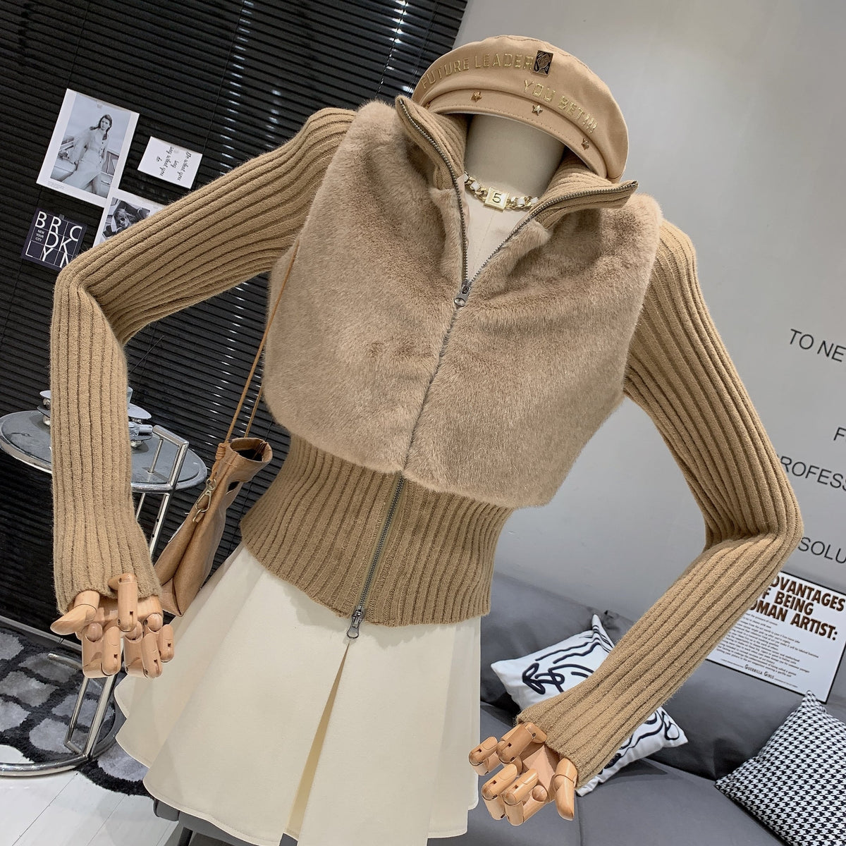 【outer】ファードッキングニットアウター　N2846