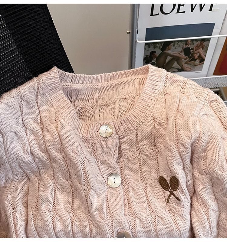【outer】刺繍ニットカーデ　M26409