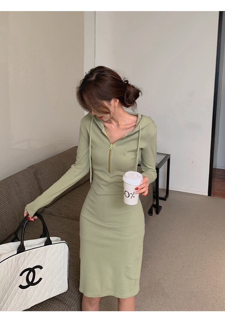 【dress】好感度UP!気質満点レトロデザインファスナーセクシーギャルワンピース G2992