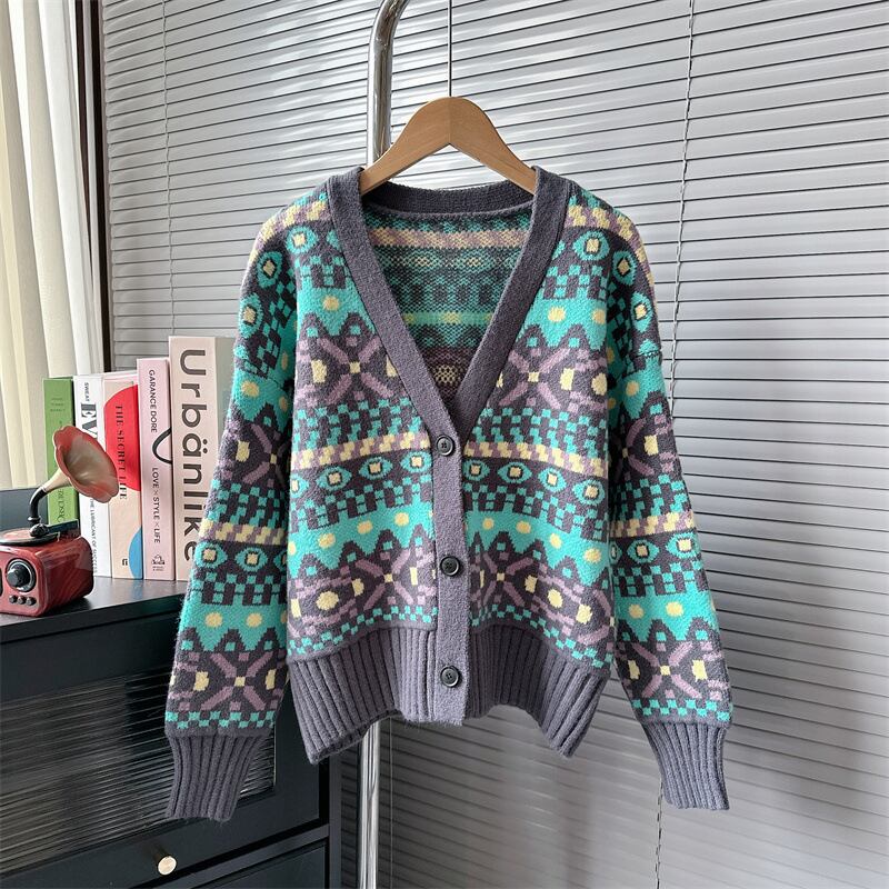 【outer】Vネックニットカーデ　M18798