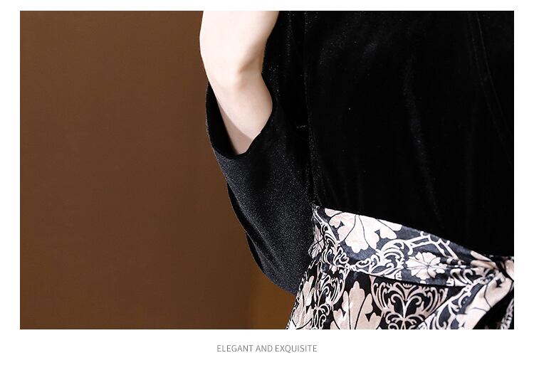 【dress】高級感フランス風好感度UP!気質満点レトロ高品質偽二つ切り替えワンピース G4799