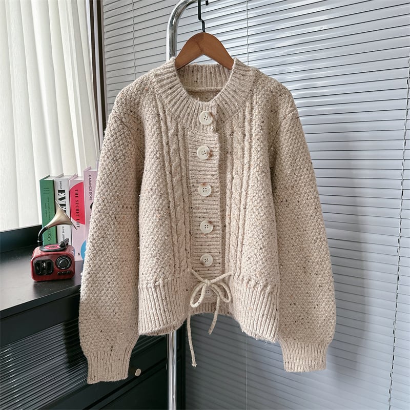 【outer】クルーネックニットカーデ　M26396
