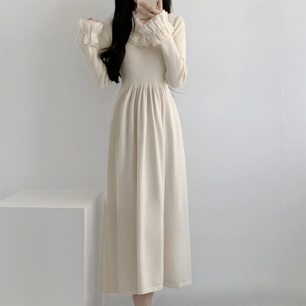 【dress】パール切り替えワンピース　M26278