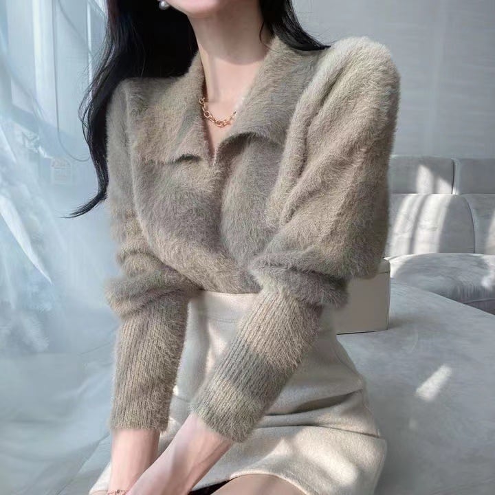 【outer】折り襟シャギートップス　M26267