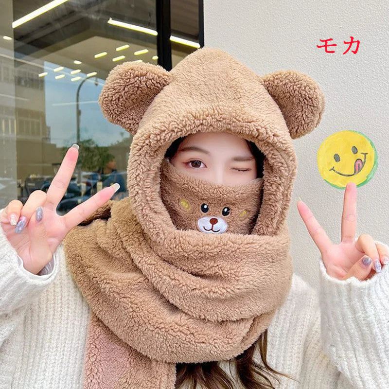 【小物】ふわふわ一体化帽子F8264